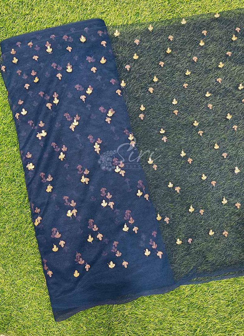 Simple Net Fabric in Sequins Work Butis