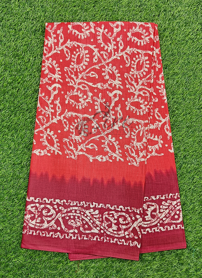 Beautiful Batik Print Pure Cotton Saree