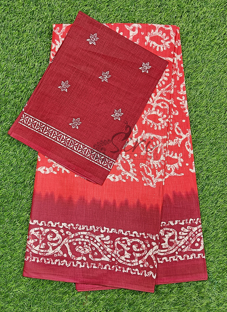 Beautiful Batik Print Pure Cotton Saree