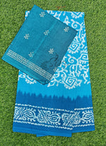 Load image into Gallery viewer, Beautiful Batik Print Pure Cotton Saree
