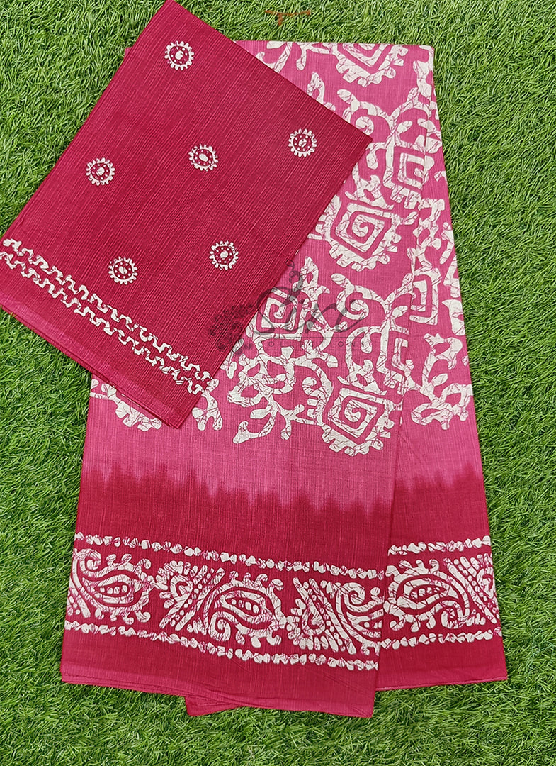 Beautiful Batik Print Pure Cotton Saree