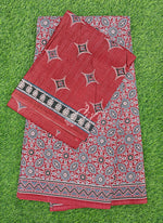 Load image into Gallery viewer, Ajrakh Print Pure Cotton Saree
