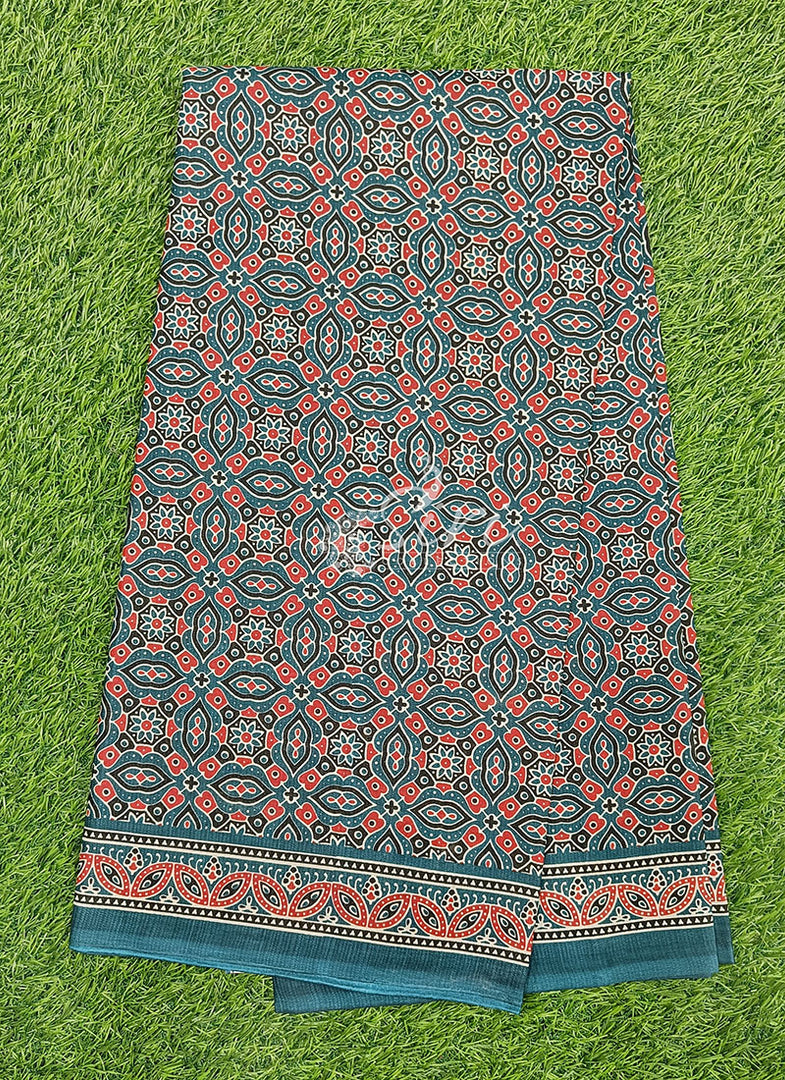 Ajrakh Print Pure Cotton Saree