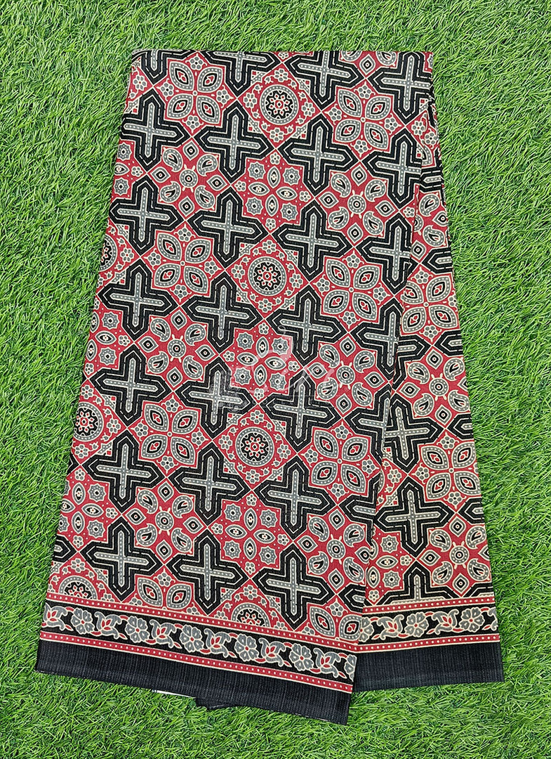 Ajrakh Print Pure Cotton Saree