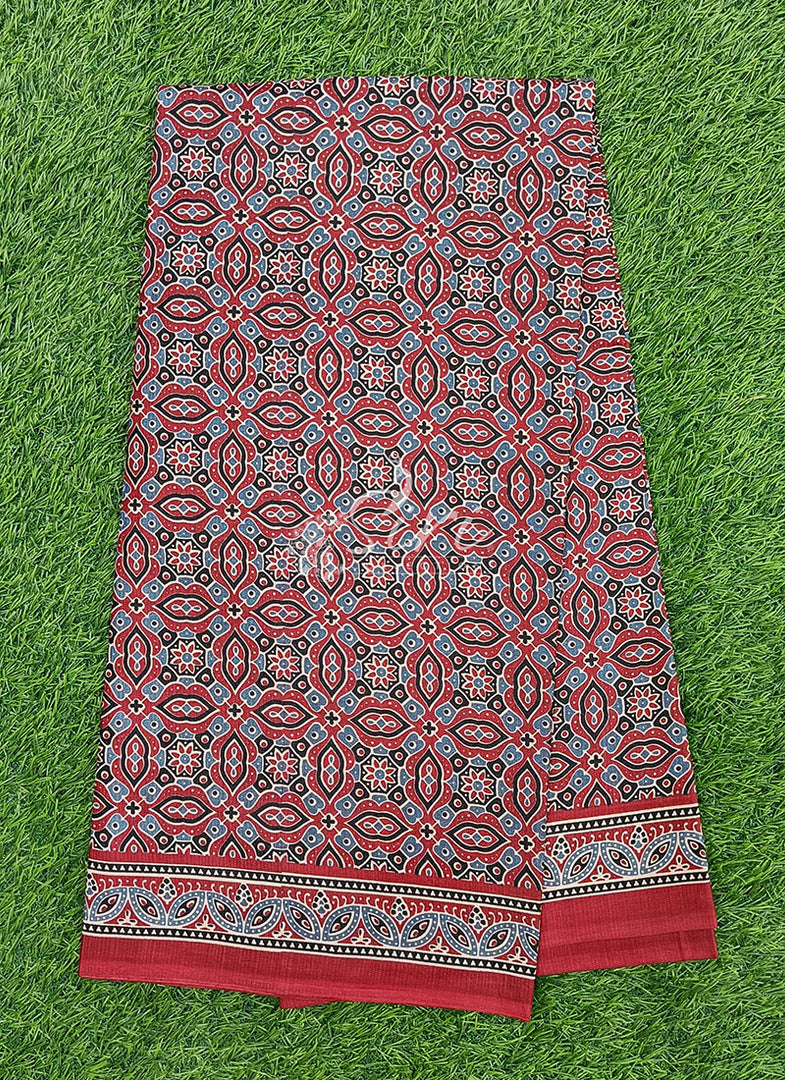 Ajrakh Print Pure Cotton Saree