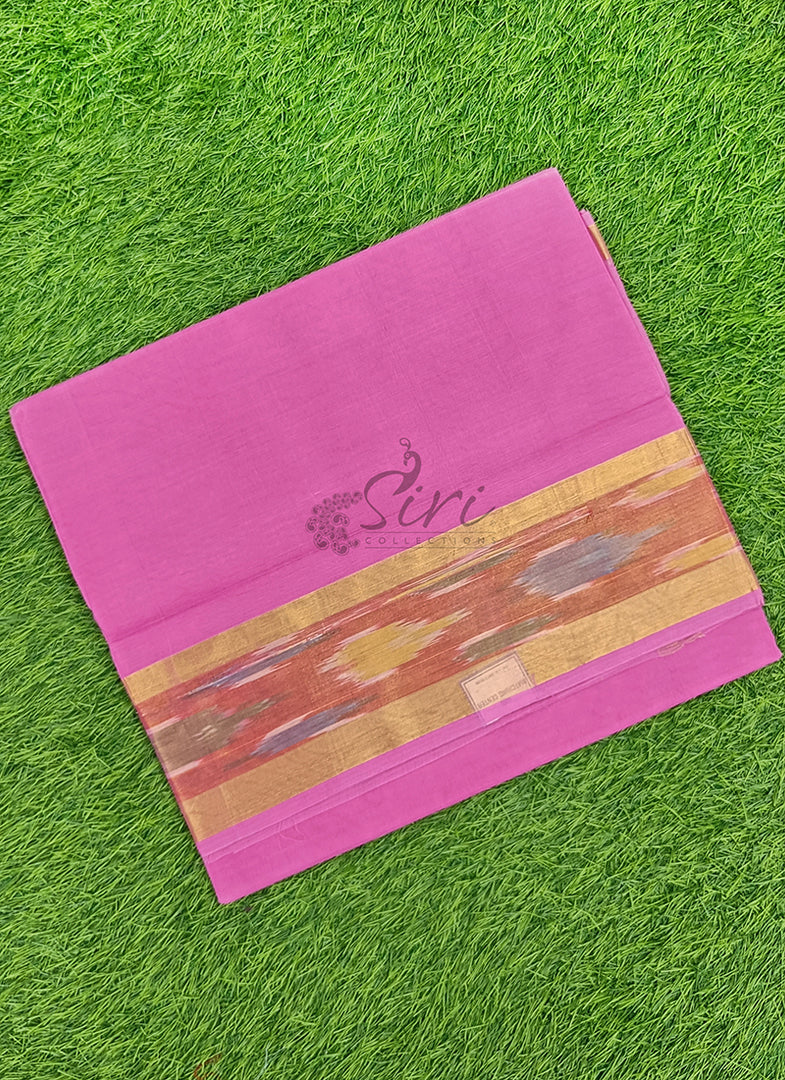 Latest Pure Cotton Saree in Ikat Design Border