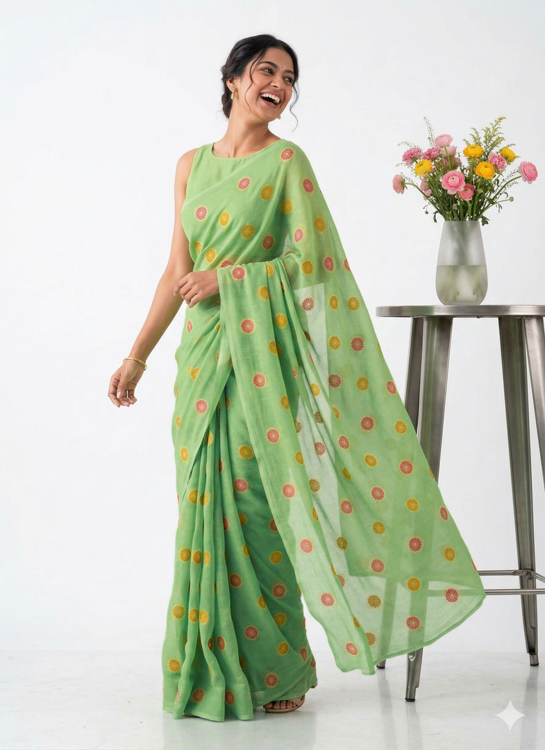 Beautiful Designer Jute Silk Saree