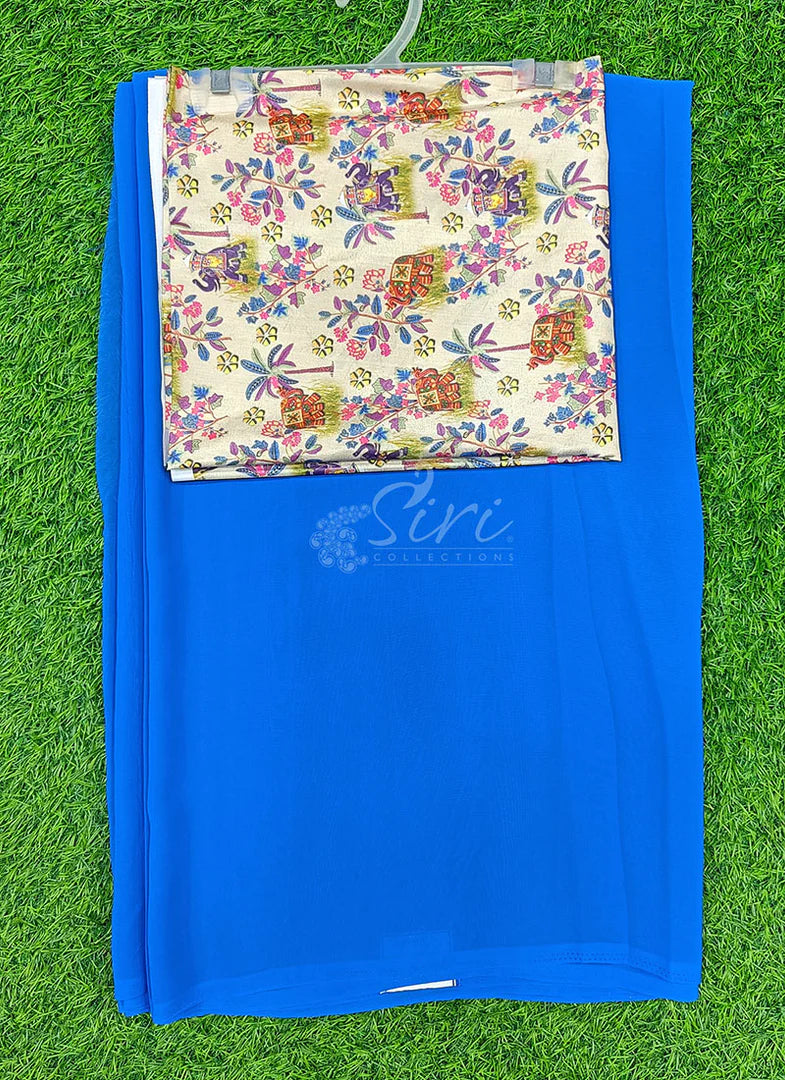 Lovely Georgette Saree With Designer Blouse