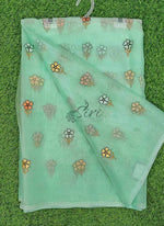 Load image into Gallery viewer, Lovely Organza Saree in Cute Flower Design
