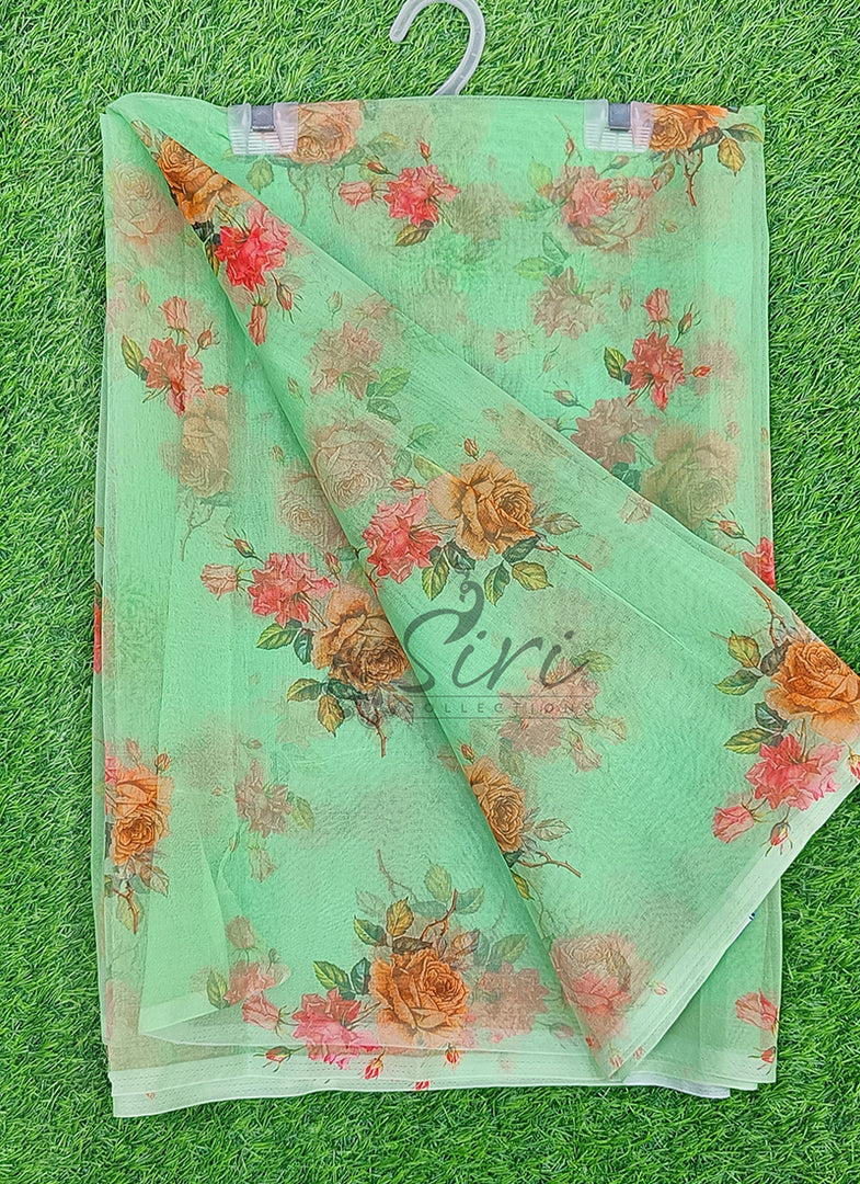 Lovely Digital Print Organza Saree
