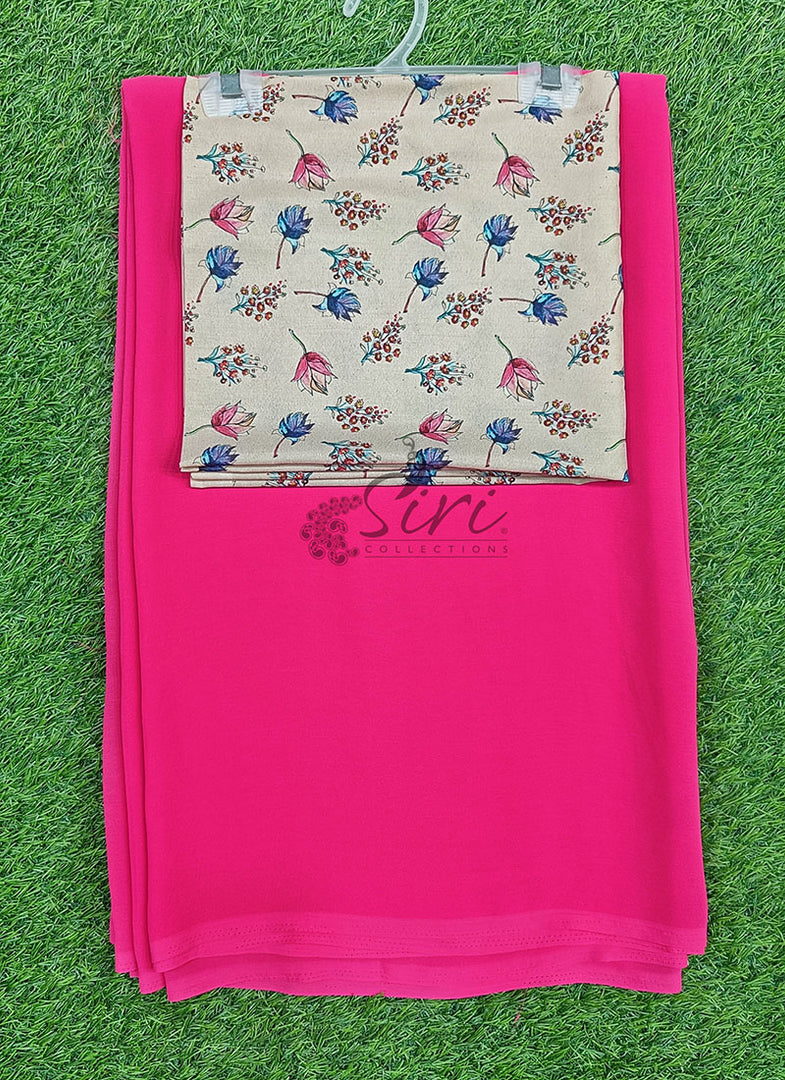 Lovely Georgette Saree With Designer Blouse