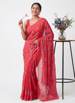 Load image into Gallery viewer, Designer Jute Georgette Saree in Embroidery Butis
