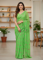 Load image into Gallery viewer, Designer Chiffon Saree in Embroidery Butis
