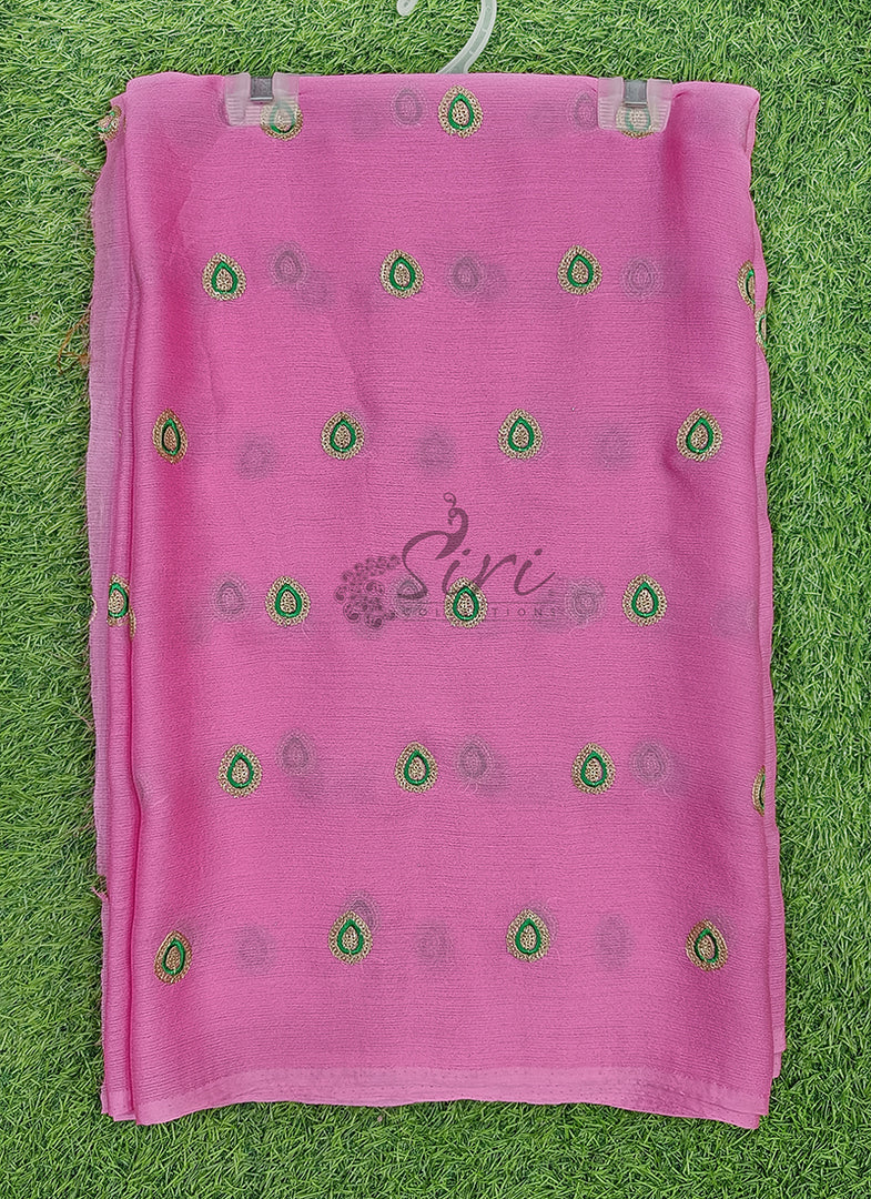 Designer Chiffon Saree in Embroidery Butis