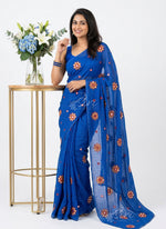 Load image into Gallery viewer, Designer Jute Georgette Saree in Embroidery Butis