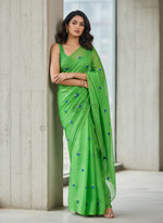 Load image into Gallery viewer, Lovely Jute Georgette Saree in Embroidery Butis
