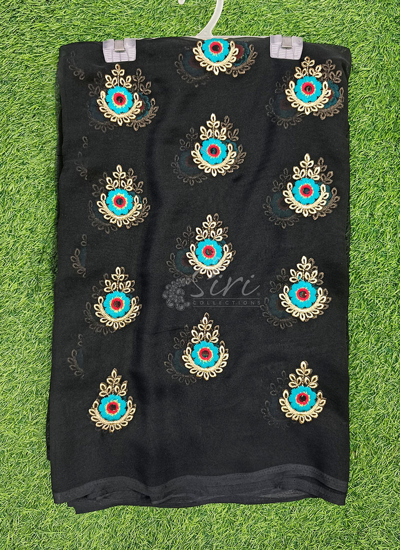 Lovely Georgette Saree in Embroidery Butis