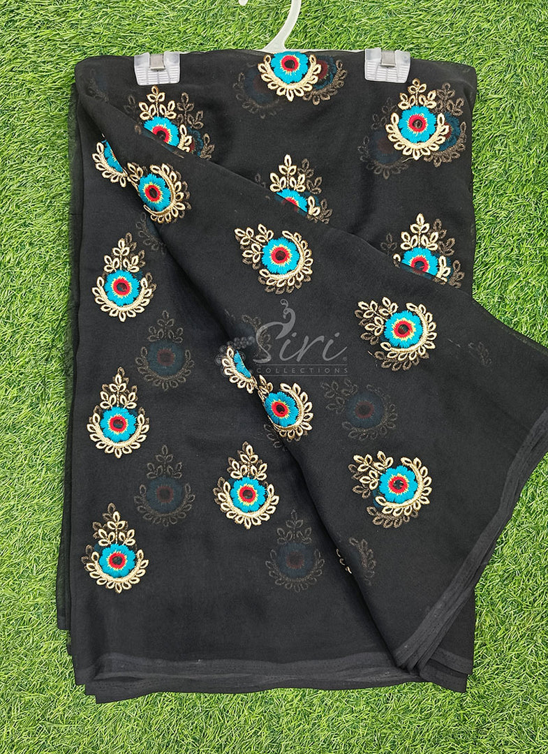 Lovely Georgette Saree in Embroidery Butis