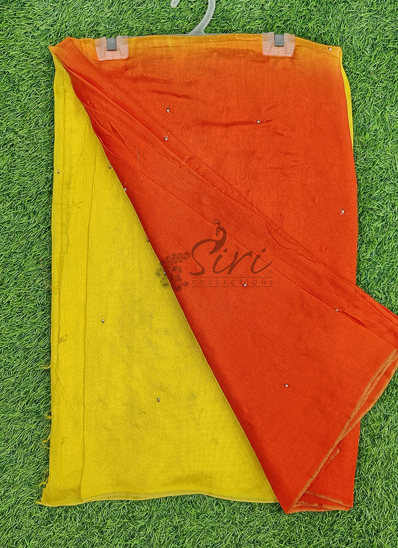 Shaded Jute Georgette Saree in Handwork Butis