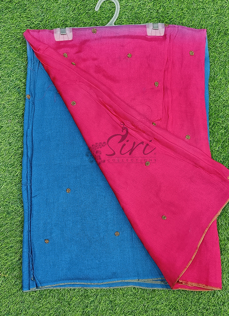Shaded Jute Georgette Saree in Handwork Butis