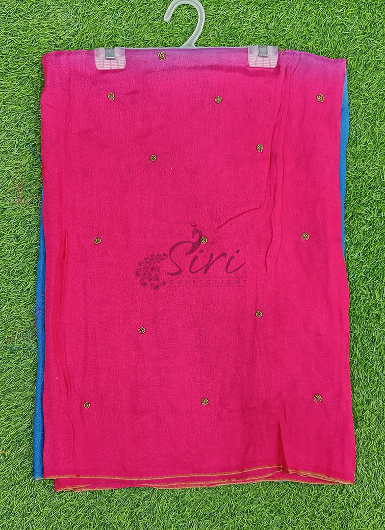 Shaded Jute Georgette Saree in Handwork Butis