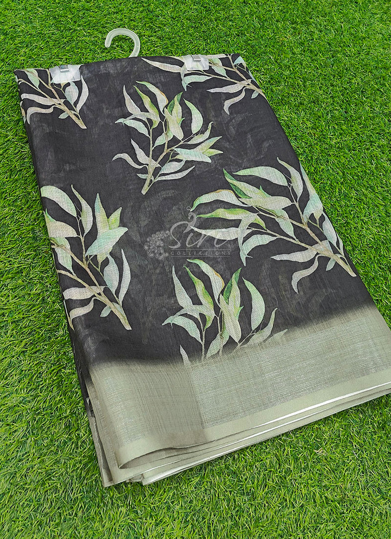 Beautiful Digital Print Linen Saree