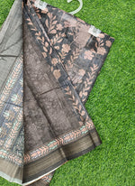 Load image into Gallery viewer, Beautiful Printed Linen Jute Saree
