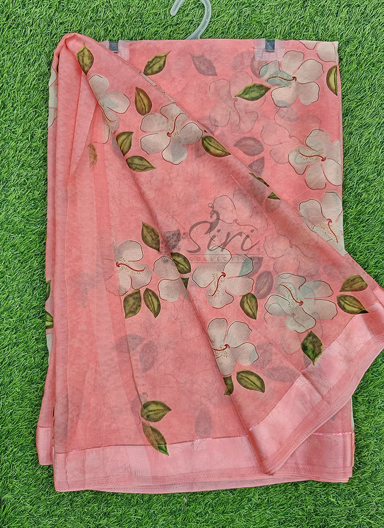 Beautiful Georgette Saree in Satin Borders