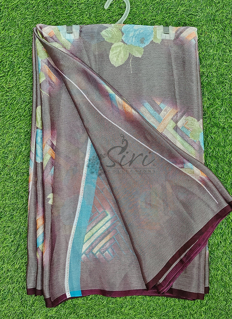 Lovely Printed Brasso Saree