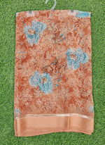 Load image into Gallery viewer, Lovely Moss Georgette Saree in Satin Borders
