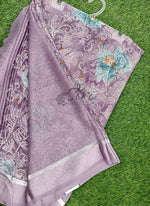 Load image into Gallery viewer, Lovely Moss Georgette Saree in Satin Borders
