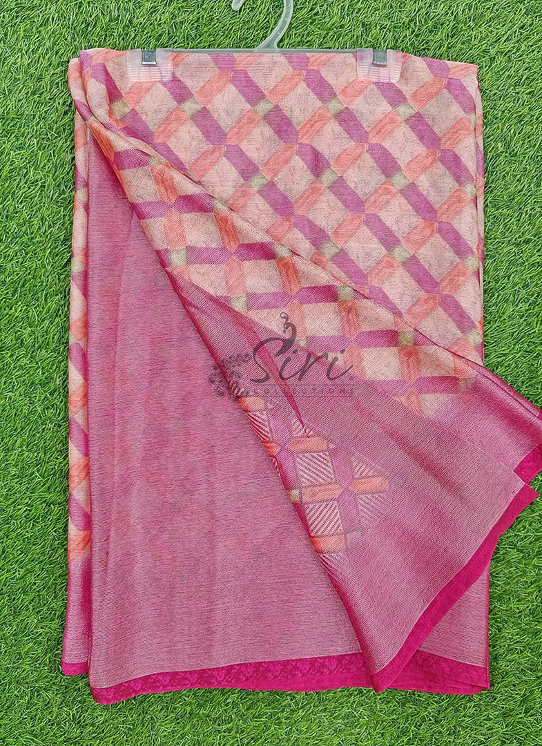 Lovely Printed Brasso Saree