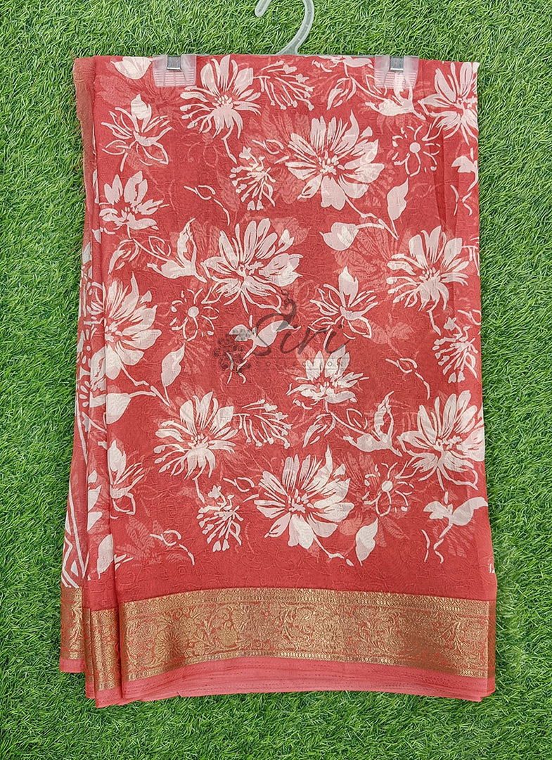 Lovely Printed Georgette Saree