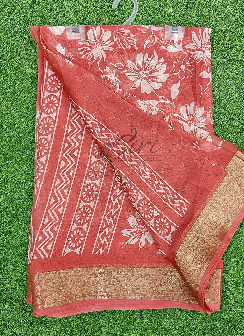 Lovely Printed Georgette Saree