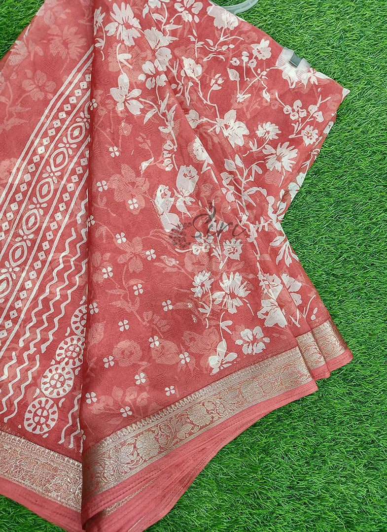 Lovely Printed Georgette Saree