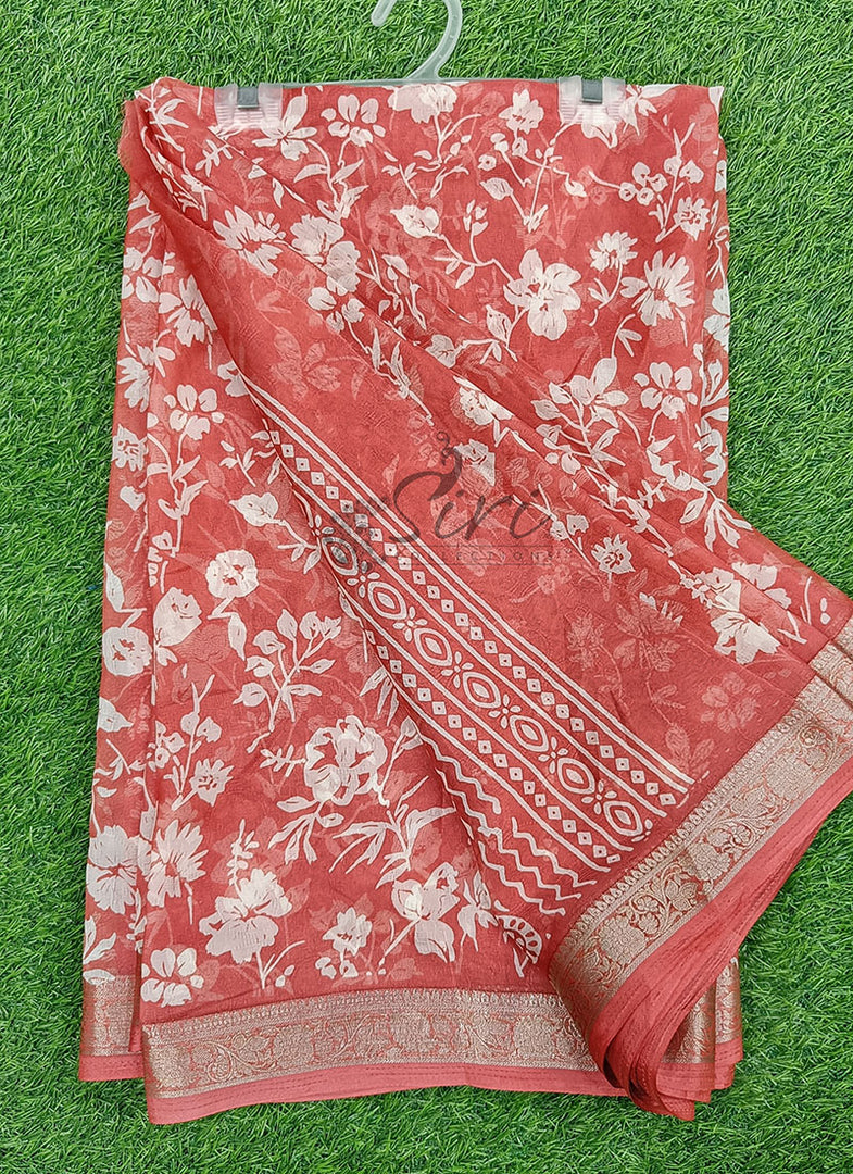 Lovely Printed Georgette Saree