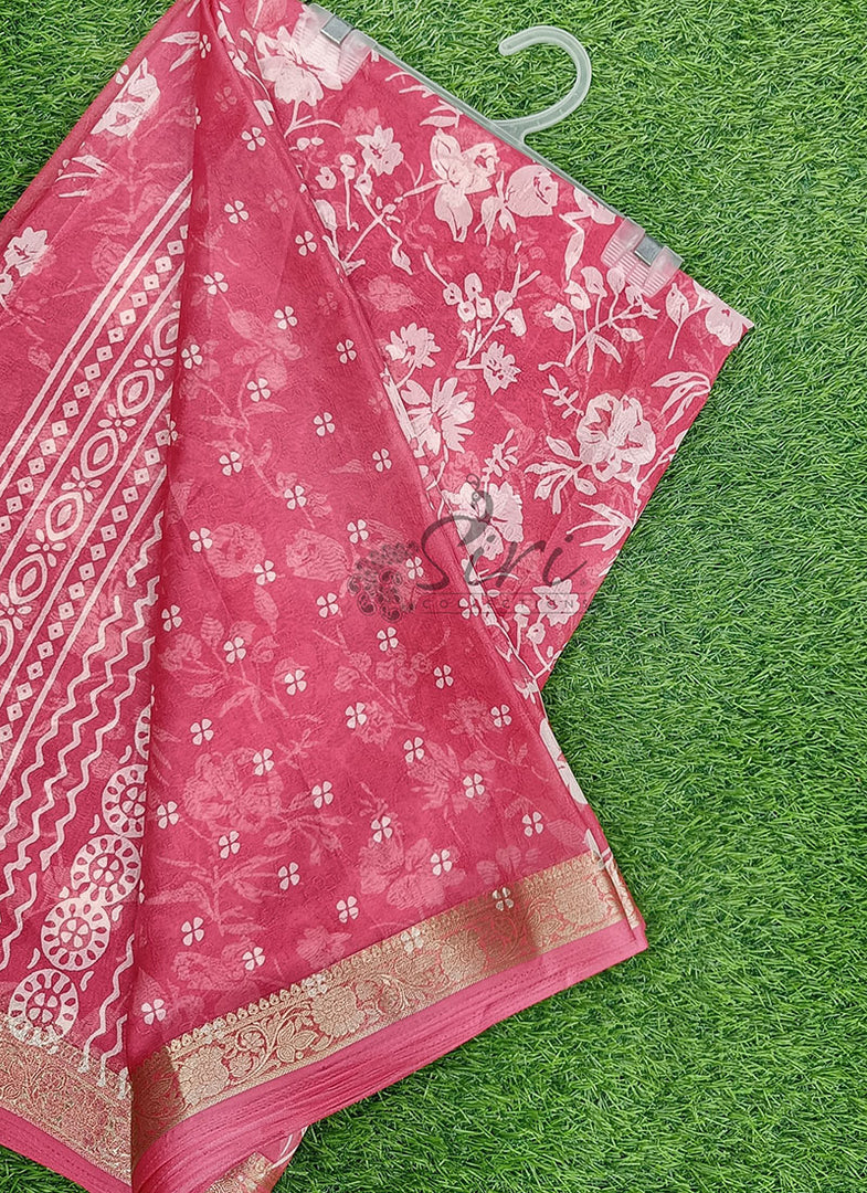 Lovely Printed Georgette Saree