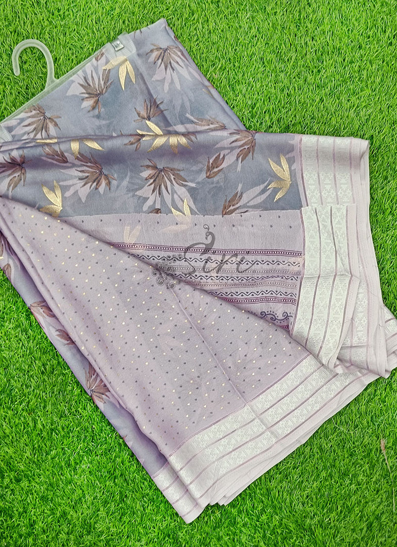 Lovely Printed Moss Georgette Saree in Foil Print