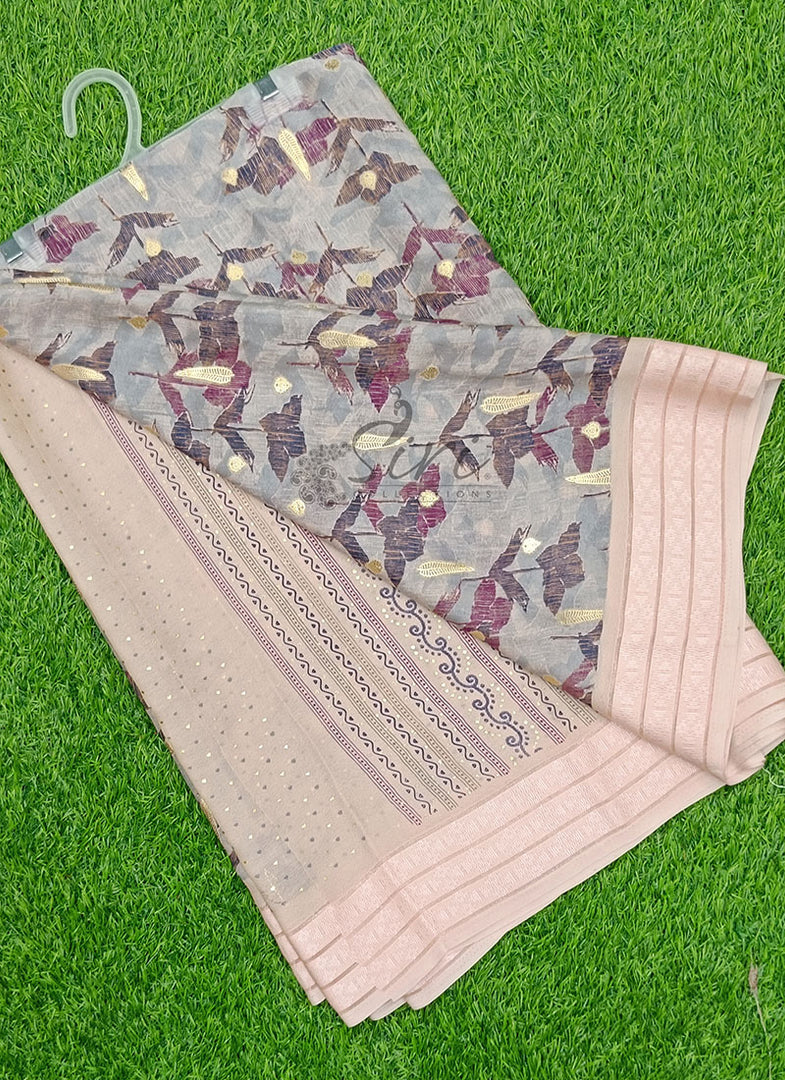 Lovely Printed Moss Georgette Saree in Foil Print