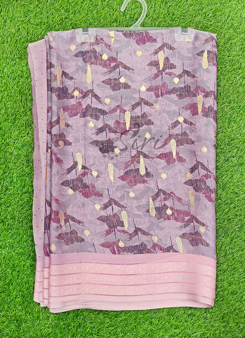 Lovely Printed Moss Georgette Saree in Foil Print
