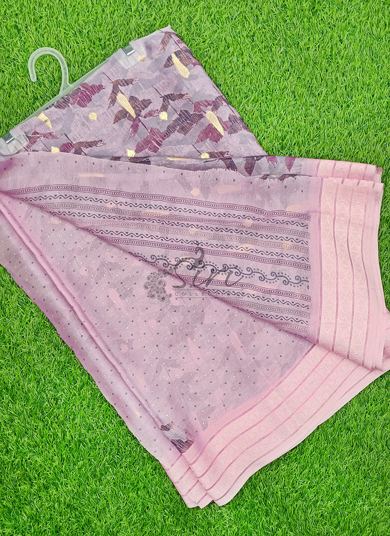 Lovely Printed Moss Georgette Saree in Foil Print