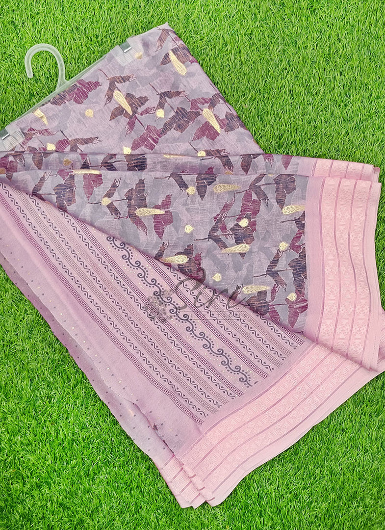 Lovely Printed Moss Georgette Saree in Foil Print