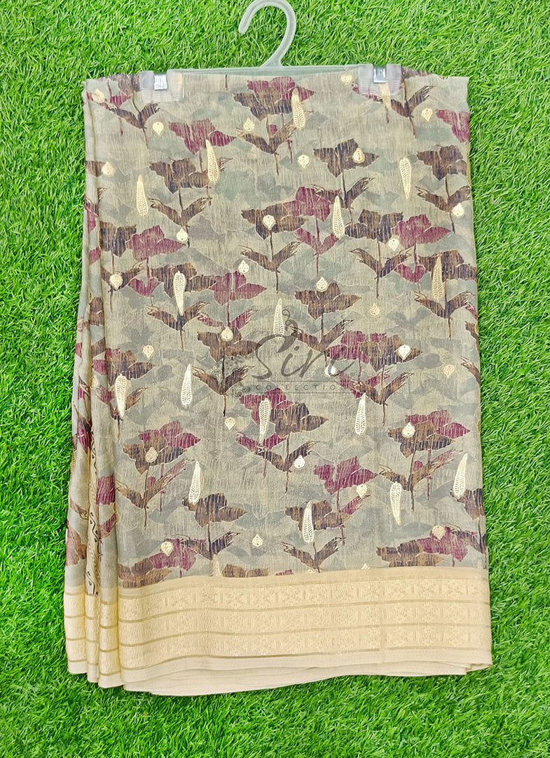 Lovely Printed Moss Georgette Saree in Foil Print