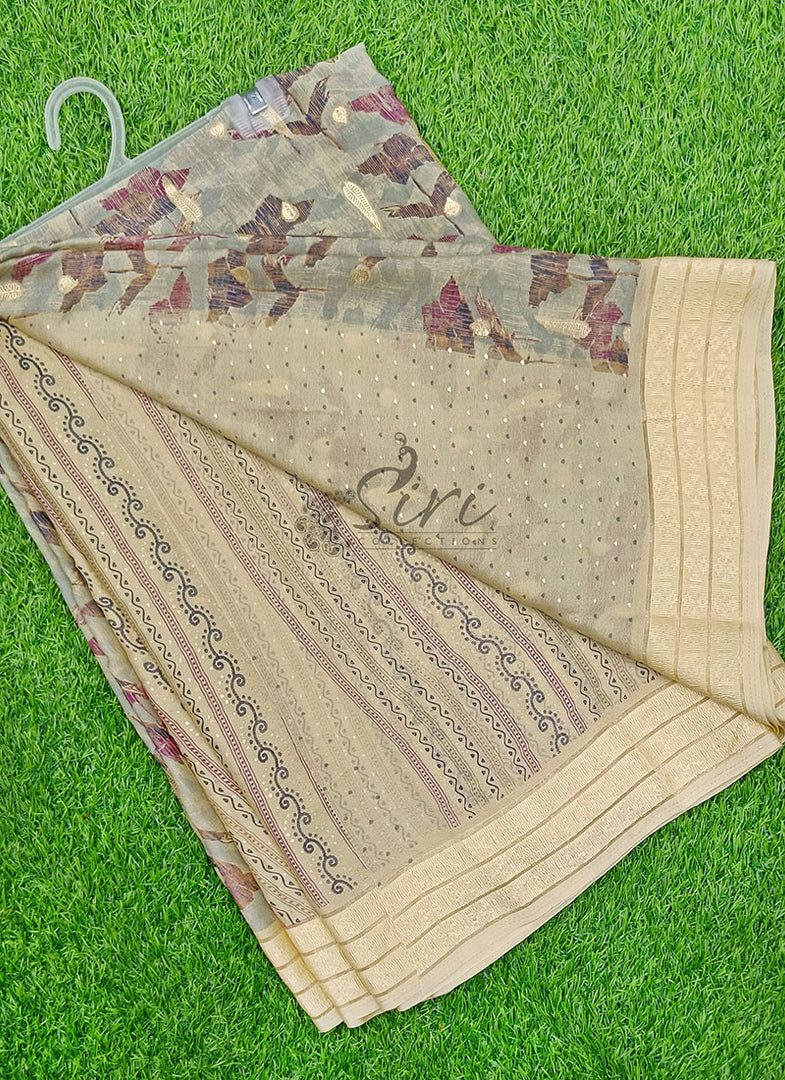 Lovely Printed Moss Georgette Saree in Foil Print