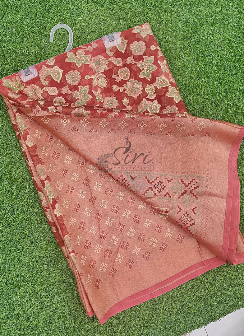 Lovely Brasso Saree in Foil Print