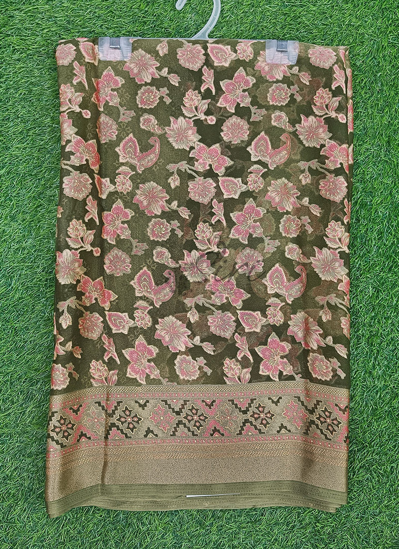 Lovely Brasso Saree in Foil Print