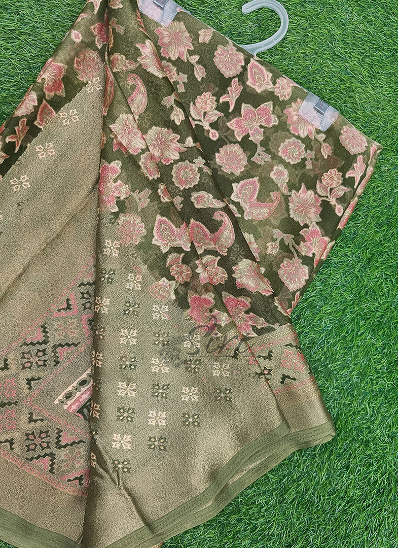 Lovely Brasso Saree in Foil Print