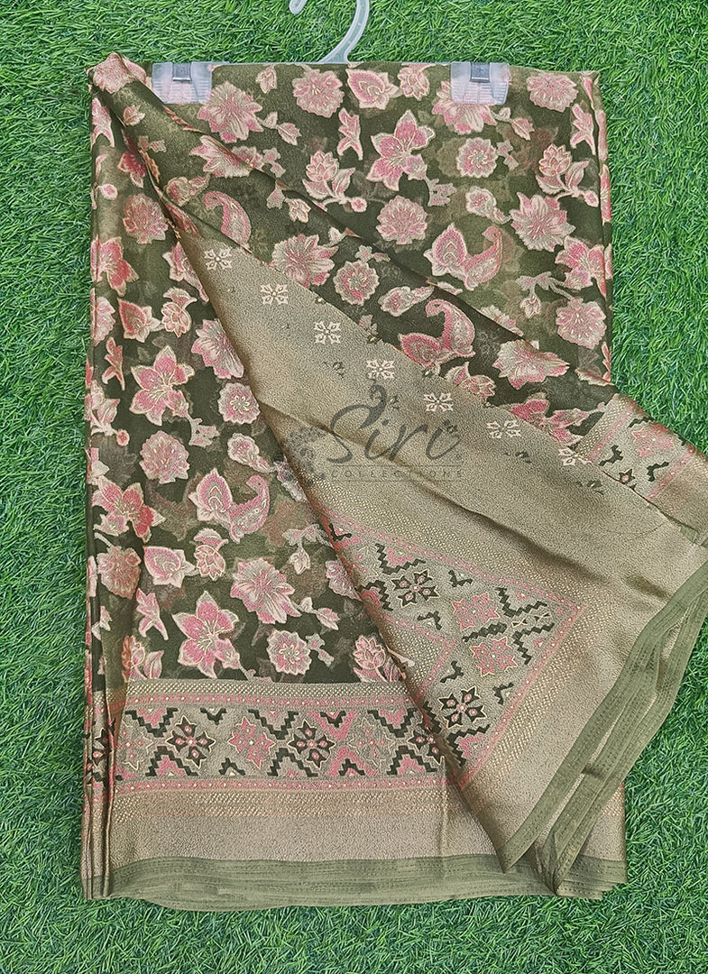Lovely Brasso Saree in Foil Print