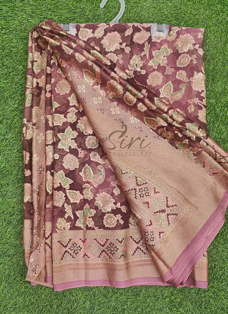 Lovely Brasso Saree in Foil Print