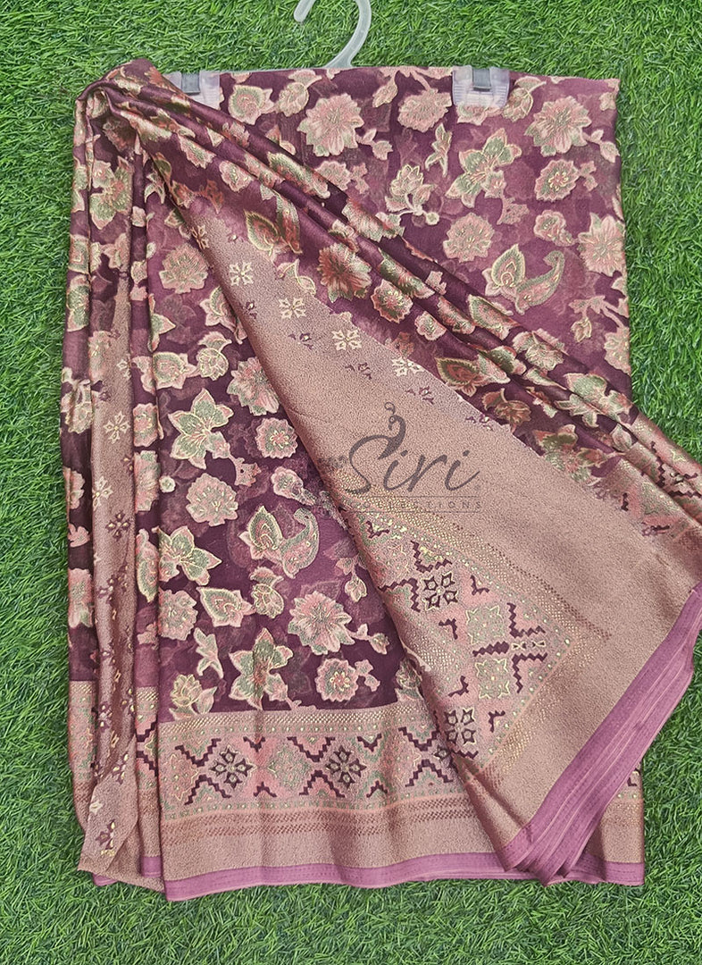 Lovely Brasso Saree in Foil Print